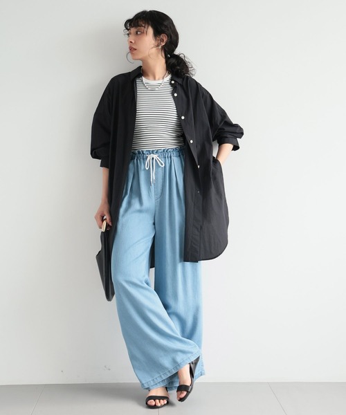 BARNYARDSTORM（バンヤードストーム）の「BARNYARDSTORM / ライトBIGシルエットシャツ（シャツ/ブラウス・レディース・ブラック/ホワイト/ブルー・FREE）」の10枚目の写真