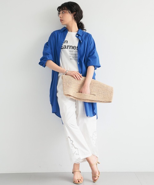 BARNYARDSTORM（バンヤードストーム）の「BARNYARDSTORM / ライトBIGシルエットシャツ（シャツ/ブラウス・レディース・ブラック/ホワイト/ブルー・FREE）」の12枚目の写真