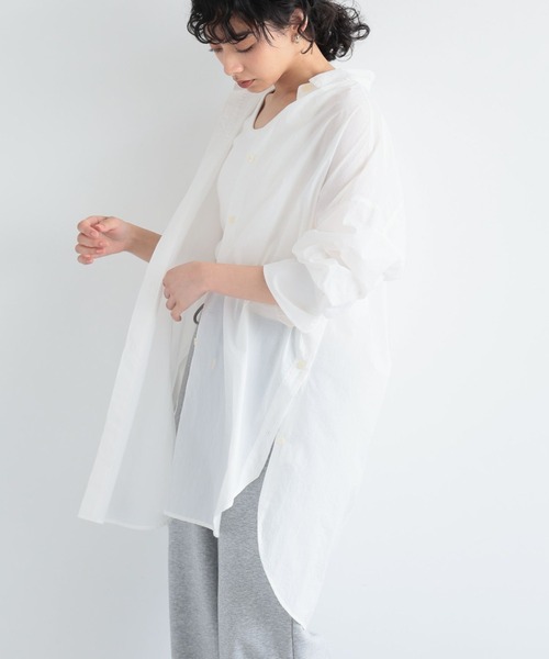 BARNYARDSTORM（バンヤードストーム）の「BARNYARDSTORM / ライトBIGシルエットシャツ（シャツ/ブラウス・レディース・ブラック/ホワイト/ブルー・FREE）」の5枚目の写真