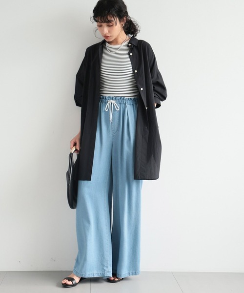 BARNYARDSTORM（バンヤードストーム）の「BARNYARDSTORM / ライトBIGシルエットシャツ（シャツ/ブラウス・レディース・ブラック/ホワイト/ブルー・FREE）」の18枚目の写真