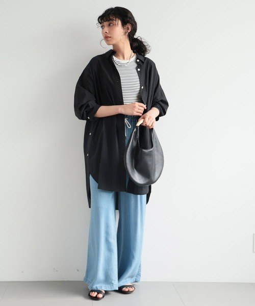 BARNYARDSTORM（バンヤードストーム）の「BARNYARDSTORM / ライトBIGシルエットシャツ（シャツ/ブラウス・レディース・ブラック/ホワイト/ブルー・FREE）」の20枚目の写真