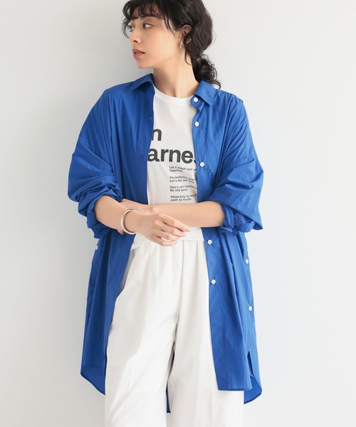 BARNYARDSTORM（バンヤードストーム）の「BARNYARDSTORM / ライトBIGシルエットシャツ（シャツ/ブラウス・レディース・ブラック/ホワイト/ブルー・FREE）」の21枚目の写真