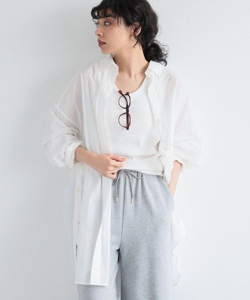 BARNYARDSTORM（バンヤードストーム）の「BARNYARDSTORM / ライトBIGシルエットシャツ（シャツ/ブラウス・レディース・ブラック/ホワイト/ブルー・FREE）」の14枚目の写真