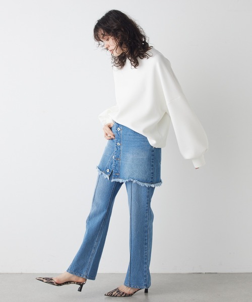 Whim Gazette(ウィムガゼット)の「クルーネックダンボールプルオーバー(Tシャツ/カットソー・レディース・ブラック/ホワイト・FREE)」の13枚目の写真