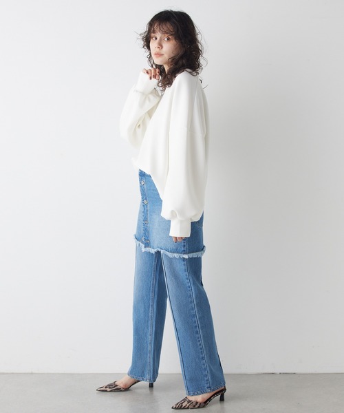 Whim Gazette(ウィムガゼット)の「クルーネックダンボールプルオーバー(Tシャツ/カットソー・レディース・ブラック/ホワイト・FREE)」の15枚目の写真