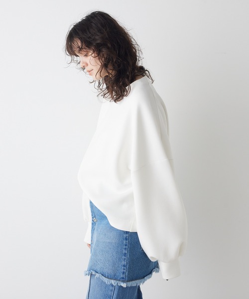 Whim Gazette(ウィムガゼット)の「クルーネックダンボールプルオーバー(Tシャツ/カットソー・レディース・ブラック/ホワイト・FREE)」の14枚目の写真