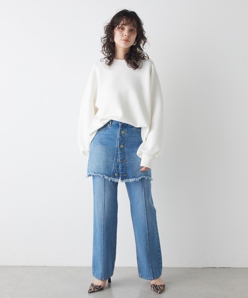 ウィムガゼット　クルーネックダンボールプルオーバー クルーネックダンボールプルオーバー（Tシャツ/カットソー