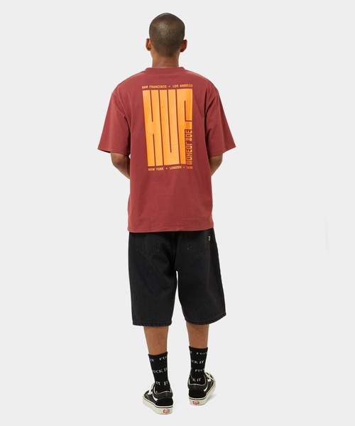 BIG BLOCK TEE / HUF ハフ ヘビーウェイト プリント Tシャツ(Tシャツ/カットソー)|HUF(ハフ) BIG BLOCK TEE / HUF ハフ ヘビーウェイト プリント Tシャツ(Tシャツ/カットソー)|HUF(ハフ)