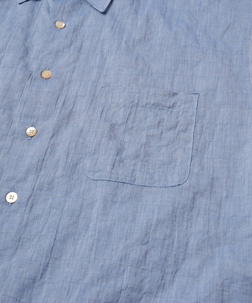 Jieda（ジエダ）の「WRINKLE SHIRT S/S（シャツ/ブラウス・メンズ・ブルー/アイボリー/ピンク・1/2）」の5枚目の写真