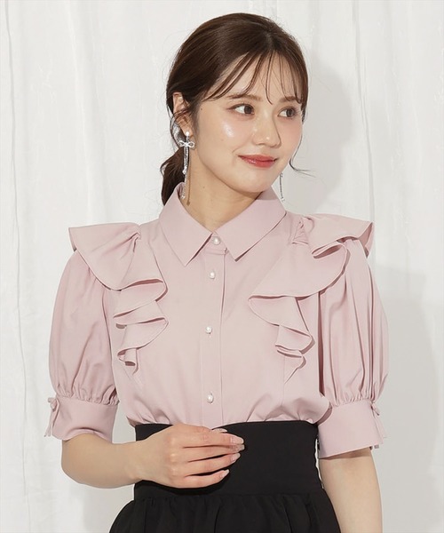 WILLSELECTION（ウィルセレクション）の「スリーブリボンブラウス（シャツ/ブラウス・レディース・ピンク/オフホワイト/ブラック・FREE）」の3枚目の写真