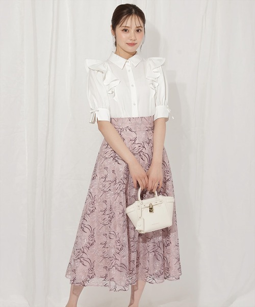 WILLSELECTION（ウィルセレクション）の「スリーブリボンブラウス（シャツ/ブラウス・レディース・ピンク/オフホワイト/ブラック・FREE）」の9枚目の写真