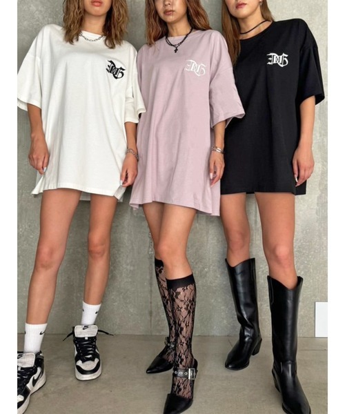 EGOIST（エゴイスト）の「BIG刺繍ユニセックス TシャツⅡ（Tシャツ/カットソー・レディース・ブラック/パープル/ホワイト・FREE）」の12枚目の写真