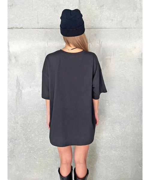 EGOIST（エゴイスト）の「BIG刺繍ユニセックス TシャツⅡ（Tシャツ/カットソー・レディース・ブラック/パープル/ホワイト・FREE）」の6枚目の写真