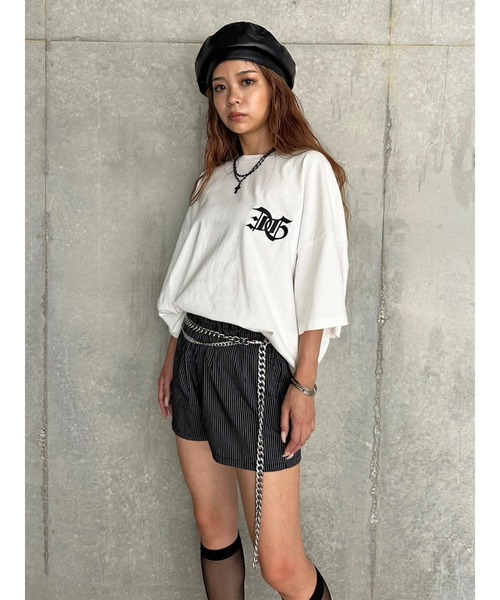 EGOIST（エゴイスト）の「BIG刺繍ユニセックス TシャツⅡ（Tシャツ/カットソー・レディース・ブラック/パープル/ホワイト・FREE）」の21枚目の写真