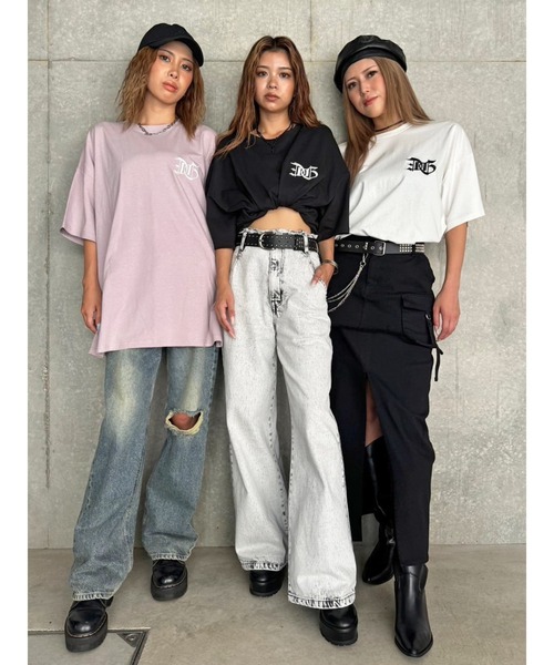 EGOIST（エゴイスト）の「BIG刺繍ユニセックス TシャツⅡ（Tシャツ/カットソー・レディース・ブラック/パープル/ホワイト・FREE）」の10枚目の写真