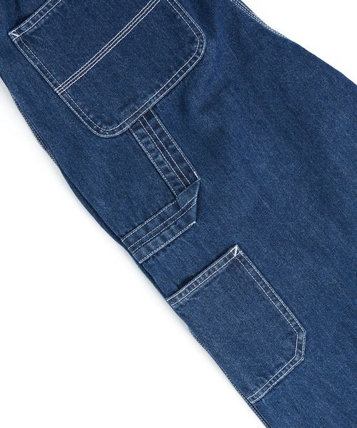 GLAZOS（グラソス）の「【大人向けサイズあり】デニム・配色ステッチペインターパンツ（その他パンツ・キッズ・ブラック/インディゴブルー・S/M/L/LL）」の8枚目の写真