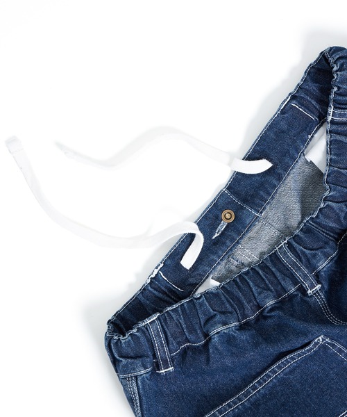 GLAZOS（グラソス）の「【大人向けサイズあり】デニム・配色ステッチペインターパンツ（その他パンツ・キッズ・ブラック/インディゴブルー・S/M/L/LL）」の10枚目の写真