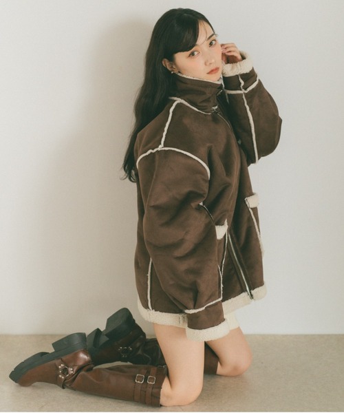 セール】リバーシブルムートンボアコート（ムートンコート）｜VANNIE U