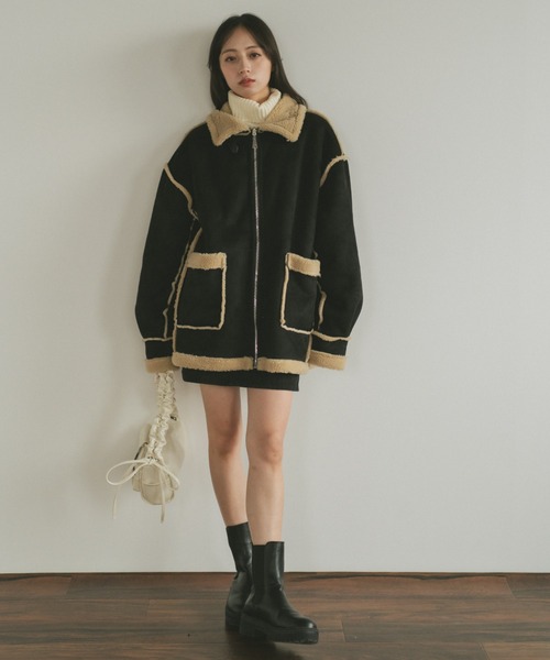 近々出品終了！美品！試着のみ！NKNIT ムートンボアリバーシブルジャケット 近々出品終了！美品！試着のみ！NKNIT ムートンボアリバーシブル