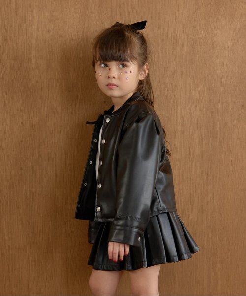 Lycee mine（リセマイン）の「【やわらか合皮】ブルゾン（ブルゾン・キッズ・ブラック・100cm/110cm/120cm/130cm/140cm/150cm）」の16枚目の写真