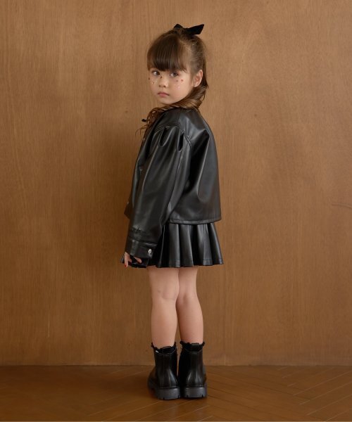 Lycee mine（リセマイン）の「【やわらか合皮】ブルゾン（ブルゾン・キッズ・ブラック・100cm/110cm/120cm/130cm/140cm/150cm）」の17枚目の写真