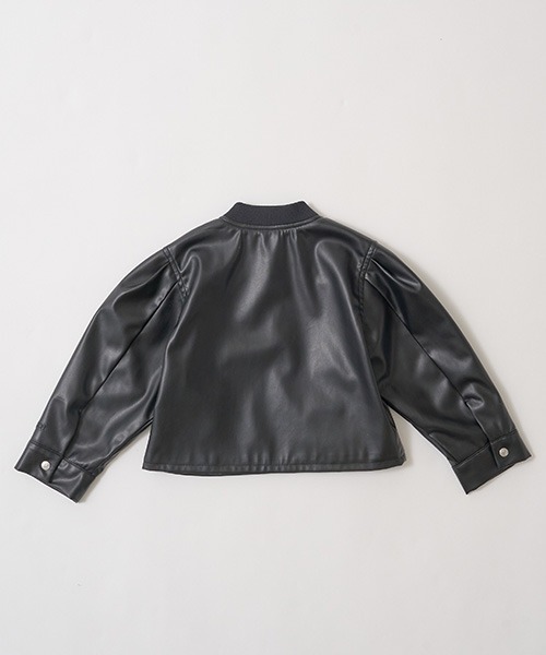 Lycee mine（リセマイン）の「【やわらか合皮】ブルゾン（ブルゾン・キッズ・ブラック・100cm/110cm/120cm/130cm/140cm/150cm）」の10枚目の写真