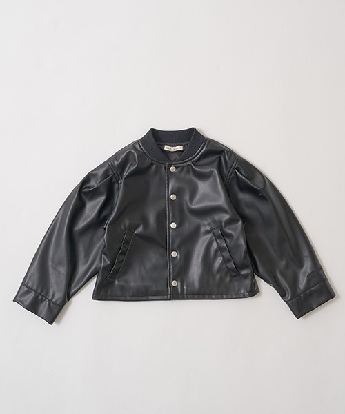 Lycee mine（リセマイン）の「【やわらか合皮】ブルゾン（ブルゾン・キッズ・ブラック・100cm/110cm/120cm/130cm/140cm/150cm）」の9枚目の写真