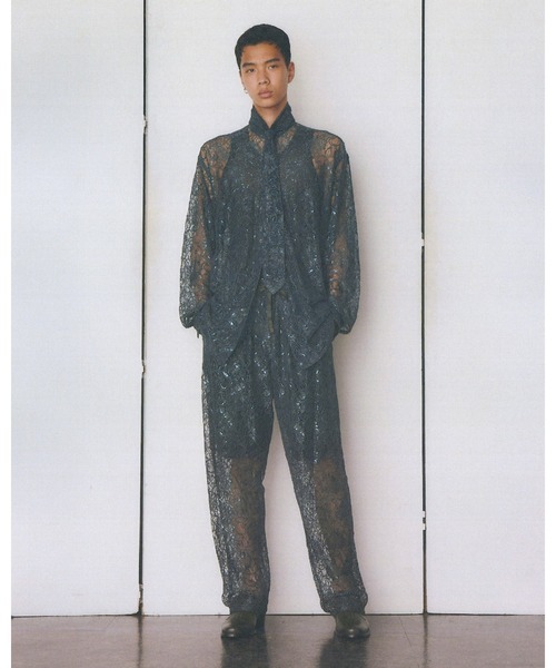 Juha（ユハ）の「GLITTER LACE L/S SHIRT（シャツ/ブラウス・メンズ・ブラック/グリーン・4/3）」の6枚目の写真