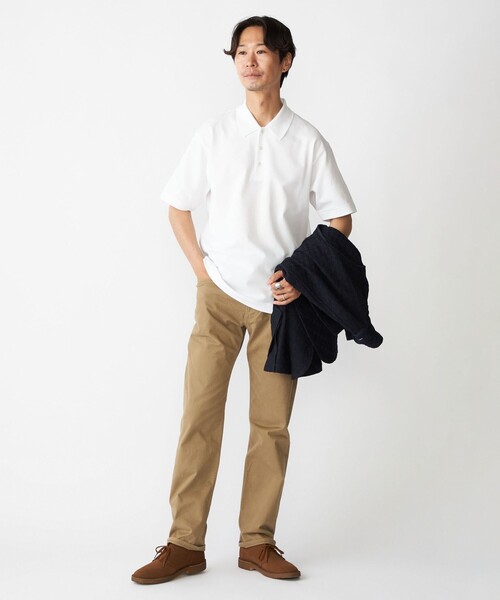 SHIPS（シップス）の「SHIPS: 鹿の子 ニット カラー ポロシャツ（ポロシャツ・メンズ・ホワイト/ネイビー/チャコールグレー・SMALL/MEDIUM/LARGE/X-LARGE）」の4枚目の写真