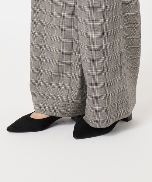 JOURNAL STANDARD relume（ジャーナルスタンダード　レリューム）の「チェックセミワイドパンツ（スラックス・レディース・ブラウン/グレー/ベージュ・36/38）」の6枚目の写真