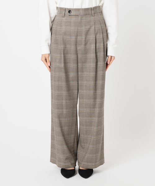 JOURNAL STANDARD relume（ジャーナルスタンダード　レリューム）の「チェックセミワイドパンツ（スラックス・レディース・ブラウン/グレー/ベージュ・36/38）」の14枚目の写真