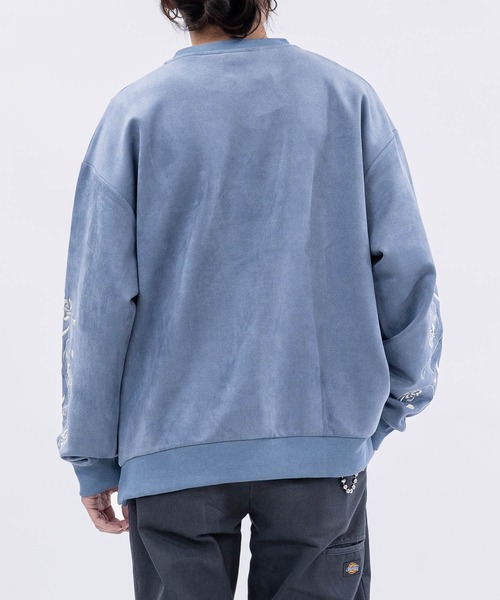 Naive magic（ナイーブマジック）の「【a】カットスウェード アームフラワーエンブロイダリー クルーネック スウェット（スウェット・メンズ・チャコールグレー/ブルー/グレイッシュベージュ/ブルーグレー/ミント/ライトグレー・MEDIUM/LARGE）」の21枚目の写真