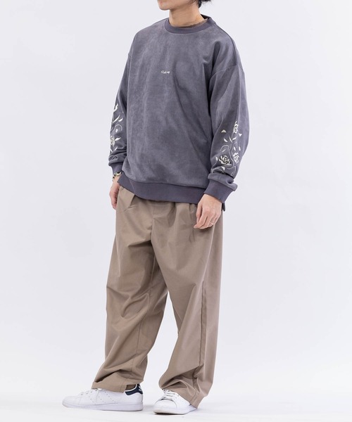 Naive magic（ナイーブマジック）の「【a】カットスウェード アームフラワーエンブロイダリー クルーネック スウェット（スウェット・メンズ・チャコールグレー/ブルー/グレイッシュベージュ/ブルーグレー/ミント/ライトグレー・MEDIUM/LARGE）」の11枚目の写真