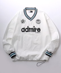 Soccer Game Shirt LS Tee/オーバーサイズ ユニフォームデザイン サッカーゲームシャツ リブライン Vネック ロングスリーブTシャツ/ロンT/長袖/レディース メンズ