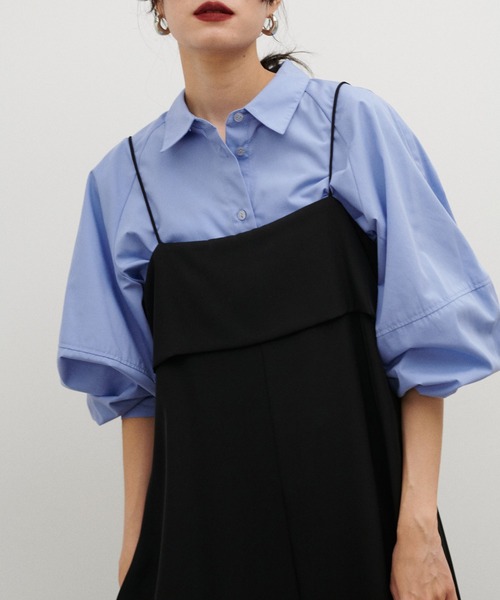 LARUTA(ラルータ)の「【LARUTA】クロップド丈シャツ(シャツ/ブラウス・レディース・ネイビー/オフホワイト/サックスブルー・FREE)」の3枚目の写真