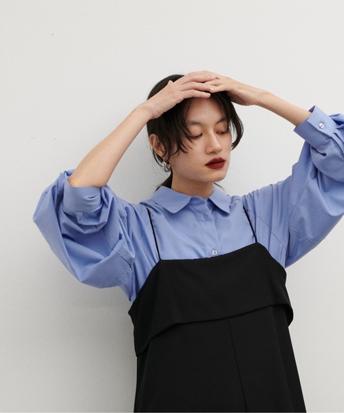 LARUTA(ラルータ)の「【LARUTA】クロップド丈シャツ(シャツ/ブラウス・レディース・ネイビー/オフホワイト/サックスブルー・FREE)」の12枚目の写真