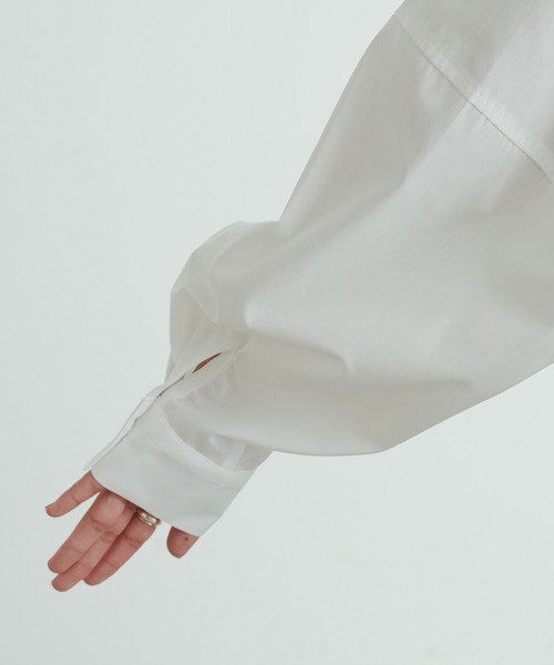 LARUTA(ラルータ)の「【LARUTA】クロップド丈シャツ(シャツ/ブラウス・レディース・ネイビー/オフホワイト/サックスブルー・FREE)」の7枚目の写真