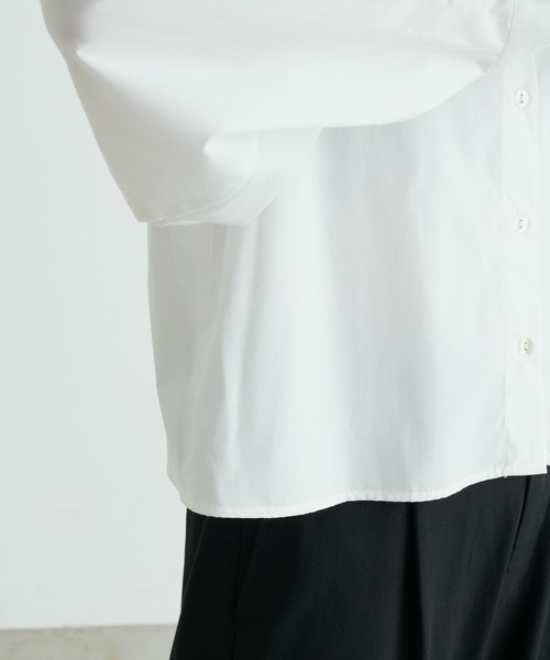 LARUTA(ラルータ)の「【LARUTA】クロップド丈シャツ(シャツ/ブラウス・レディース・ネイビー/オフホワイト/サックスブルー・FREE)」の8枚目の写真