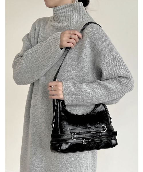 Re:EDIT（リエディ）の「[神山まりあさん着用][2024AW BAG COLLECTION]ベルト付きワンハンドルバッグ（ハンドバッグ・レディース・ブラック/レッド/アイボリー・FREE）」の14枚目の写真
