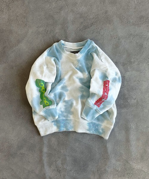 BIG FIELD（ビッグフィールド）の「タイダイショルダープリントスウェット（スウェット・キッズ・チャコール/ピンク/ブルー・80/90/95/100/110/120/130/140/150）」の3枚目の写真