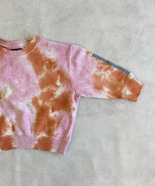 BIG FIELD（ビッグフィールド）の「タイダイショルダープリントスウェット（スウェット・キッズ・チャコール/ピンク/ブルー・80/90/95/100/110/120/130/140/150）」の7枚目の写真