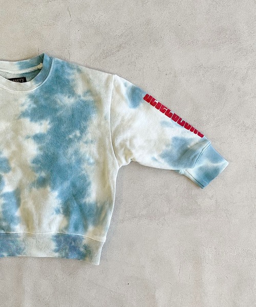 BIG FIELD（ビッグフィールド）の「タイダイショルダープリントスウェット（スウェット・キッズ・チャコール/ピンク/ブルー・80/90/95/100/110/120/130/140/150）」の11枚目の写真