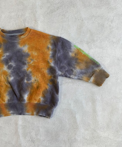 BIG FIELD（ビッグフィールド）の「タイダイショルダープリントスウェット（スウェット・キッズ・チャコール/ピンク/ブルー・80/90/95/100/110/120/130/140/150）」の15枚目の写真