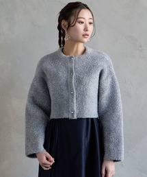 ラメシャギーニットパールボタンカーディガン