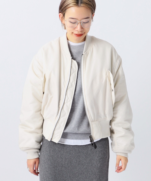 AP STUDIO（エーピーストゥディオ）の「【TOP KHAKI/トップカーキ】SHORT MA-1（MA-1・レディース・ブラック/ホワイト・38/36）」の11枚目の写真