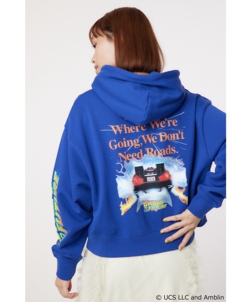 RODEO CROWNS WIDE BOWL（ロデオクラウンズワイドボウル）の「【BACKTOTHEFUTURE】スウェットパーカー（パーカー・レディース・ブルー/ブラック/ブラウン・MEDIUM/LARGE）」の3枚目の写真
