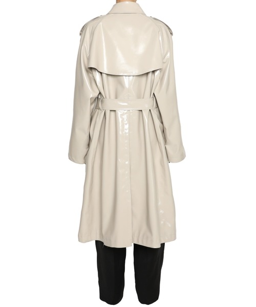 JOHN LAWRENCE SULLIVAN（ジョンローレンスサリバン）の「PATENT TRENCH COAT（トレンチコート・レディース・ベージュ・SMALL）」の2枚目の写真