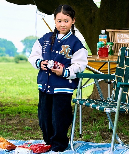 XLARGE KIDS(エクストララージキッズ)の「ダンボールニット中綿スタジャン(ブルゾン・キッズ・ベージュ/ネイビー・90cm/140cm/130cm/120cm/110cm/100cm/80cm)」の8枚目の写真