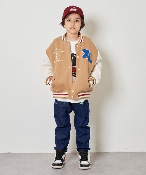 XLARGE KIDS(エクストララージキッズ)の「ダンボールニット中綿スタジャン(ブルゾン・キッズ・ベージュ/ネイビー・90cm/140cm/130cm/120cm/110cm/100cm/80cm)」の9枚目の写真