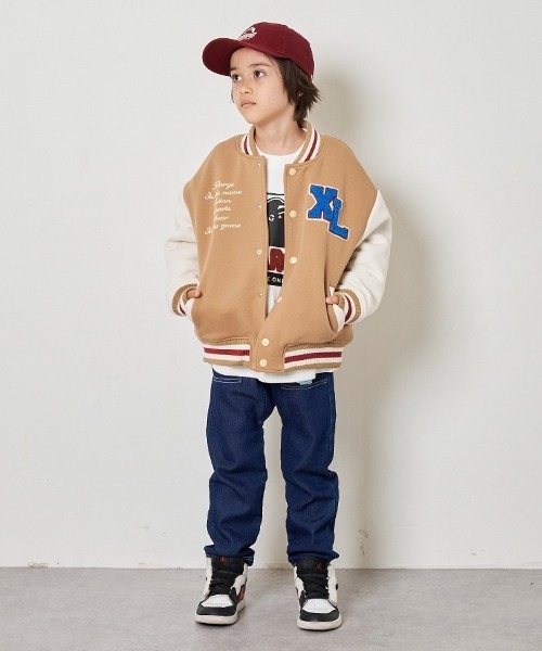XLARGE KIDS(エクストララージキッズ)の「ダンボールニット中綿スタジャン(ブルゾン・キッズ・ベージュ/ネイビー・90cm/140cm/130cm/120cm/110cm/100cm/80cm)」の10枚目の写真
